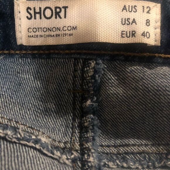 Cotton on distressed Blue Jean Shorts size 8 - Picture 5 of 6